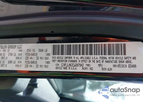 2012 Jeep Liberty Sport from USA, damaged, VIN 1C4PJLAK2CW207942